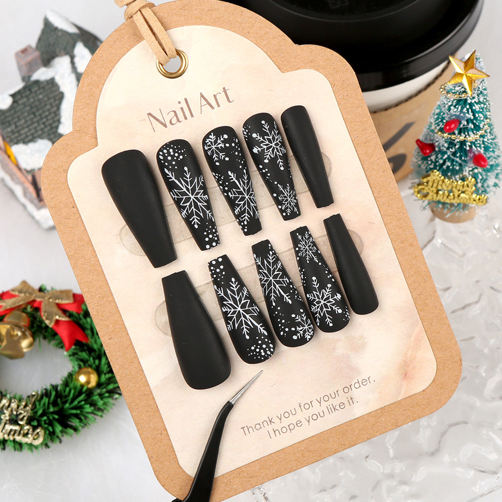 Festive Winter-Themed Press-On Nail Tips Set