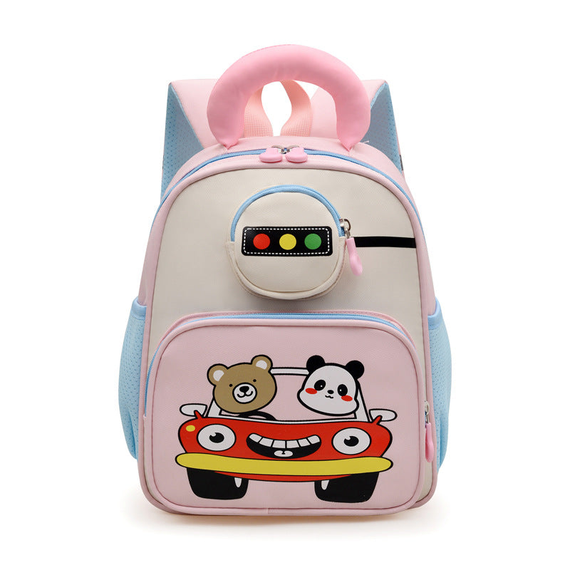 Kids' Playful Animal Car-Themed School Backpack Stornfield