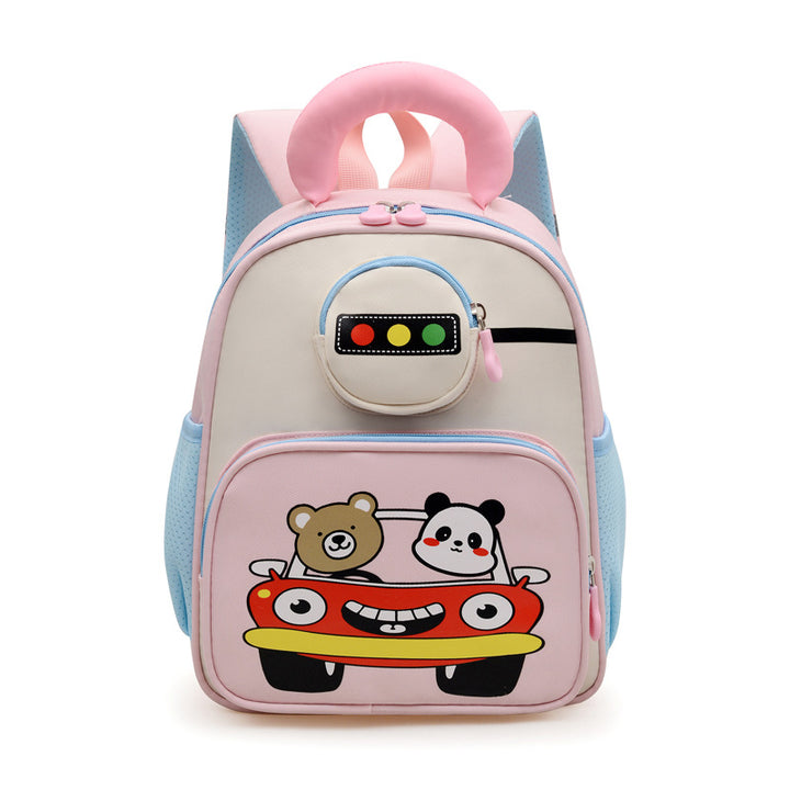 Kids' Playful Animal Car-Themed School Backpack Stornfield