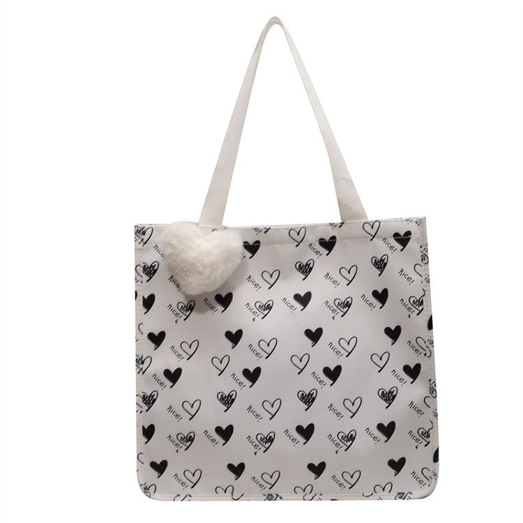 Cute Heart Patterned Tote Bag