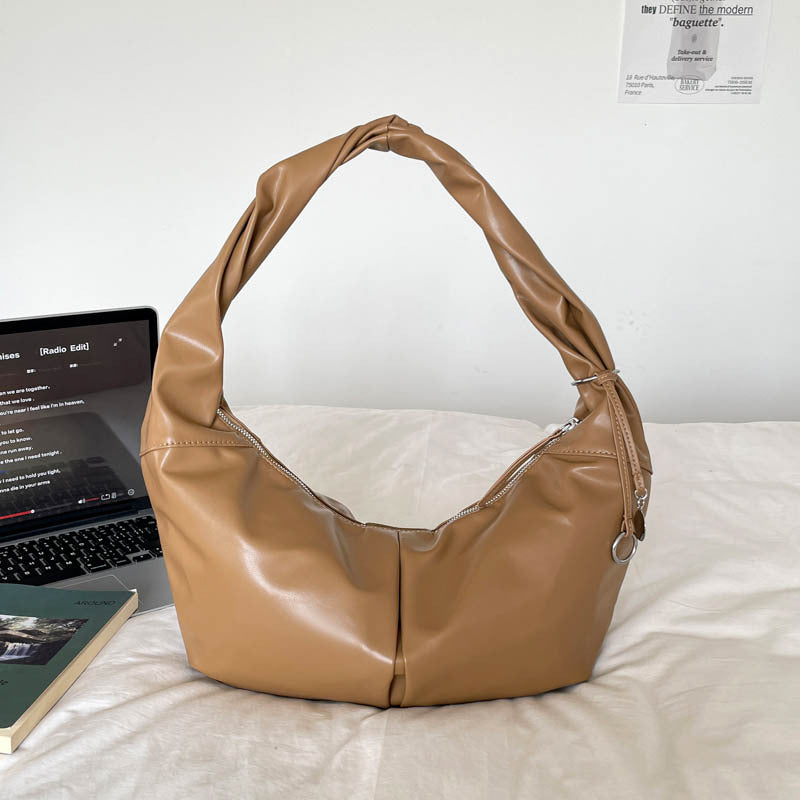 Stylish Knot-Handle Slouchy Hobo Bag