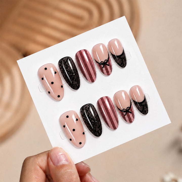 Artificial nail set with stylish 3D accents Stornfield