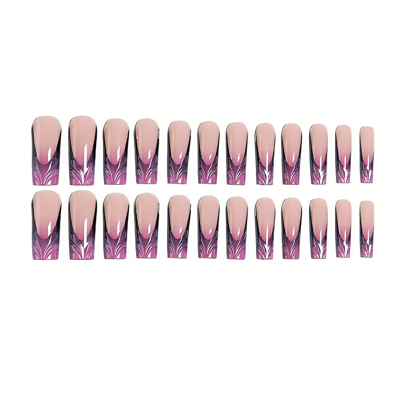 Artificial nail set with elegant 3D leaf design Stornfield