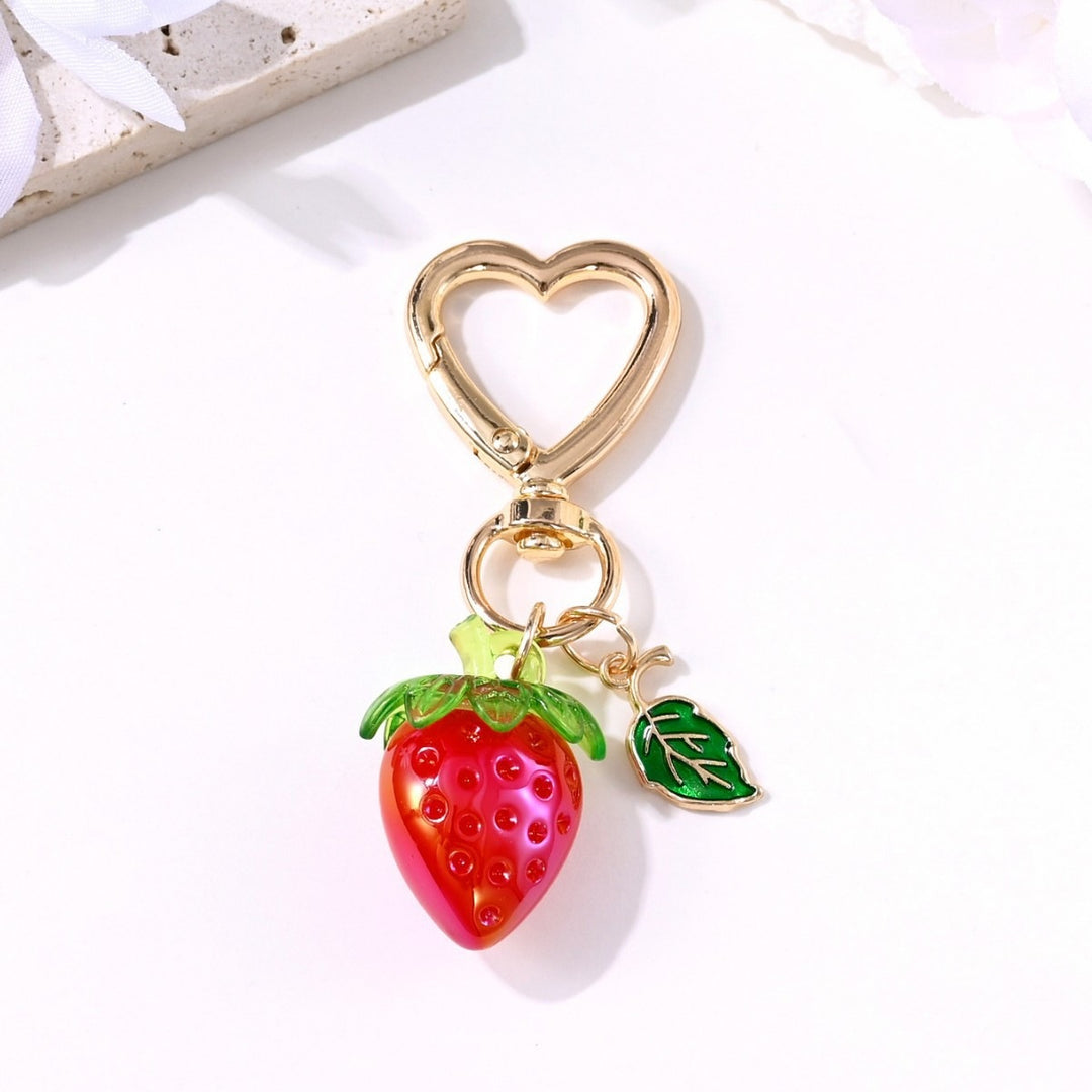Keychain with Fruity Strawberry Design Stornfield