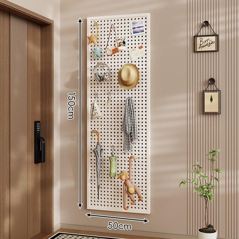 Wall-Mounted Perforated Pegboard Organizer Panel Large Square with Modular Hooks and Accessories