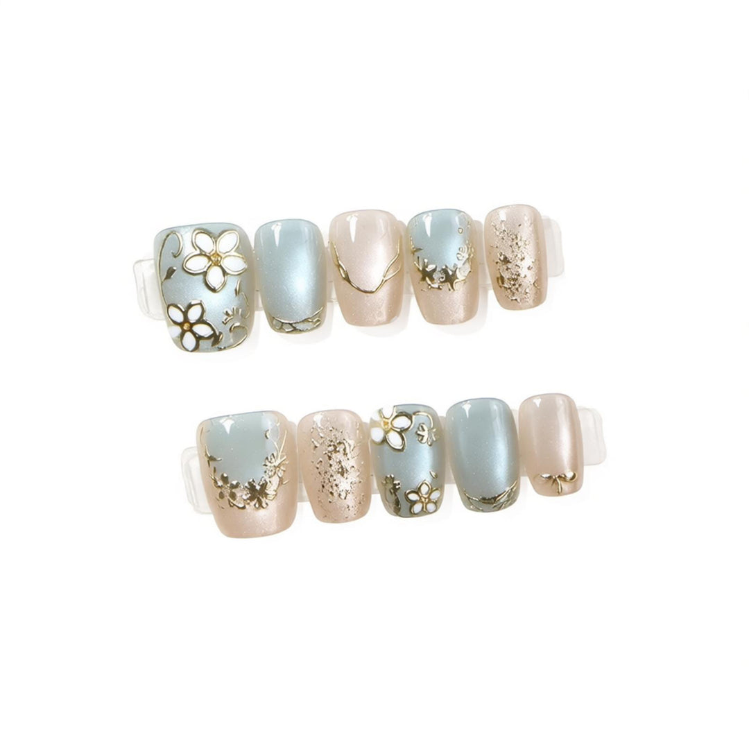 Elegant Floral Press-On Nail Art Set Stornfield