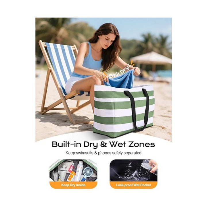 Beach bag with multiple compartments Stornfield