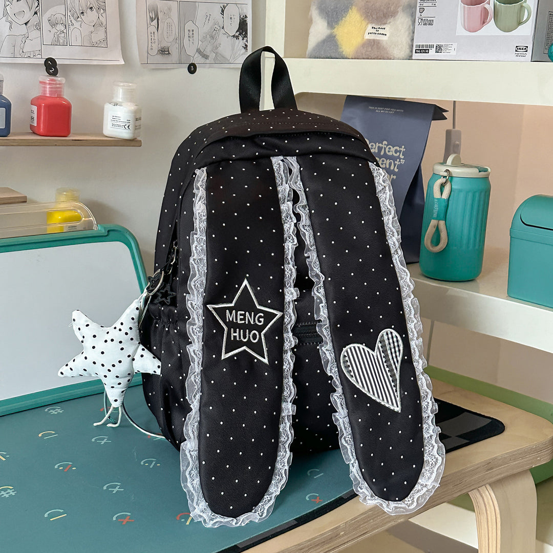 Cute Bunny-Ear Design Embellished Backpack Stornfield