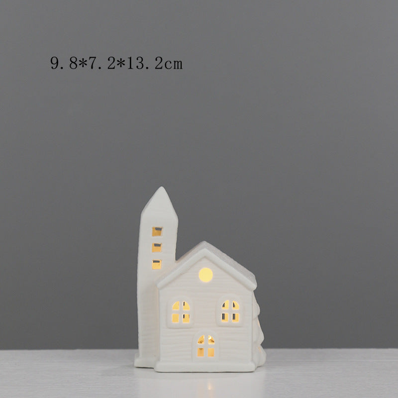 Ceramic House-Shaped Decorative Lantern Stornfeild