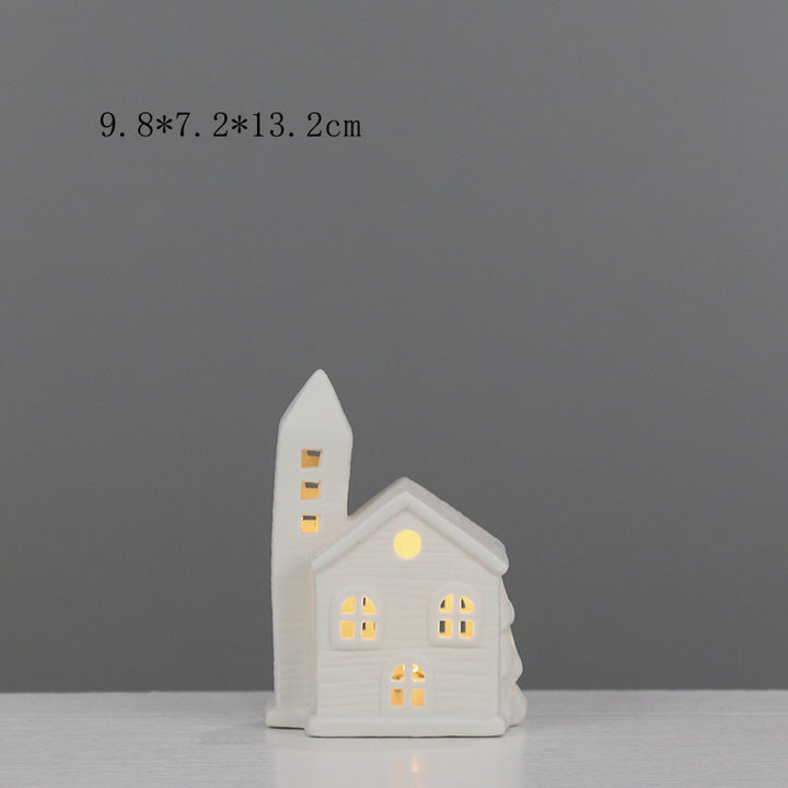 Ceramic House-Shaped Decorative Lantern Stornfeild