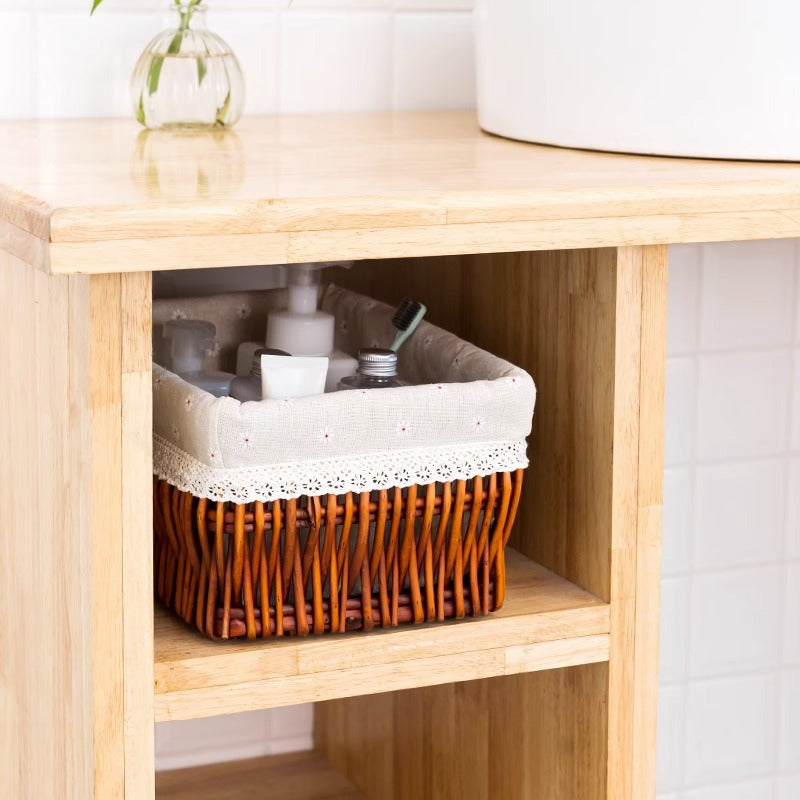 Women’s storage basket with decorative fabric lining Stornfield