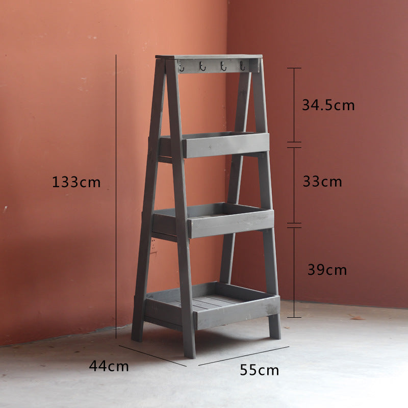Multifunctional Wooden Step Ladder Stornfield