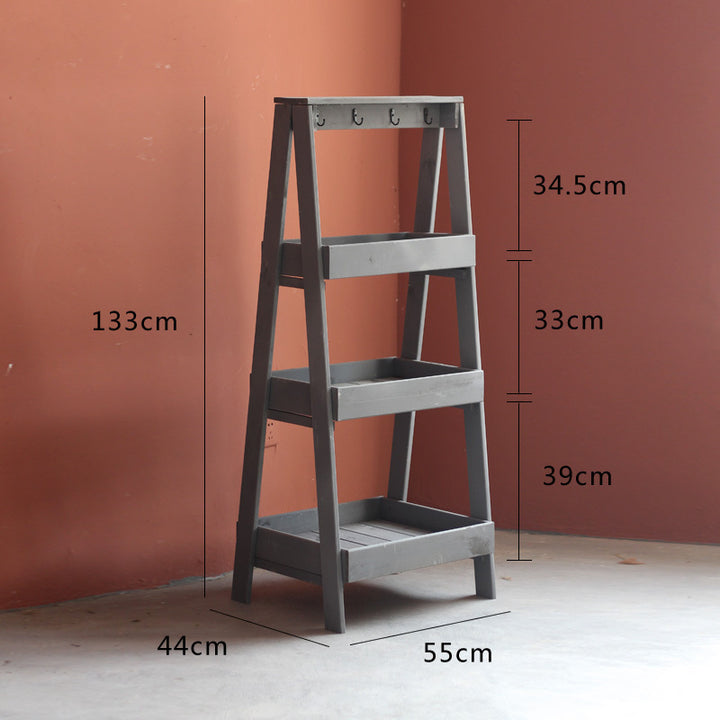 Multifunctional Wooden Step Ladder Stornfield