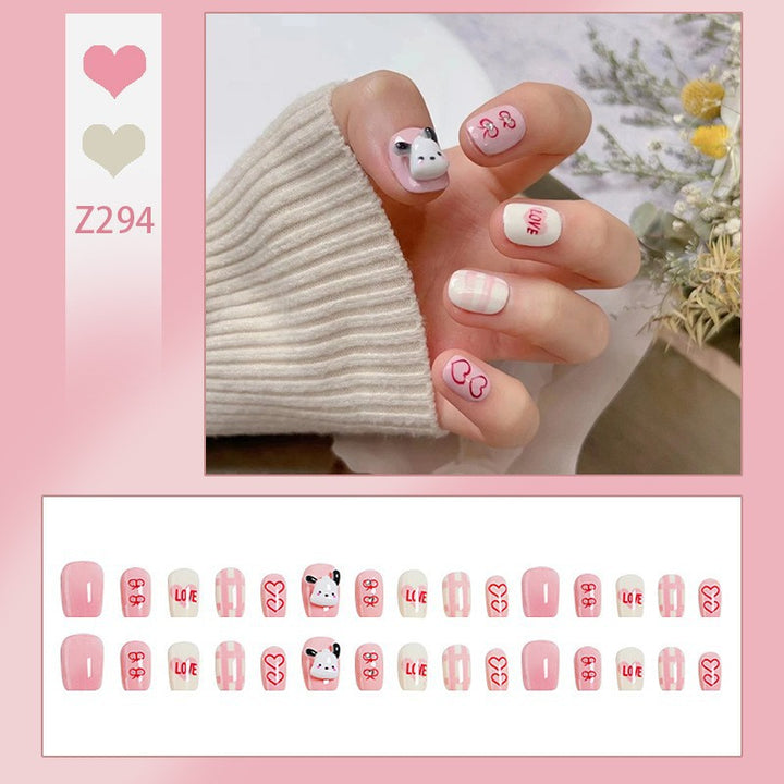 Creative nail art set with modern heart designs Stornfield