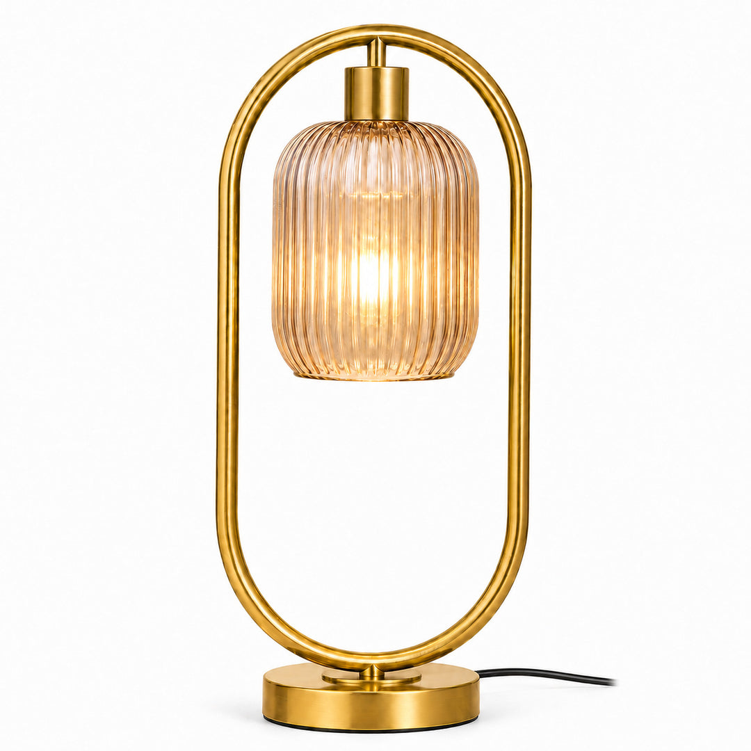 Modern Glass Ribbed Table Lamp