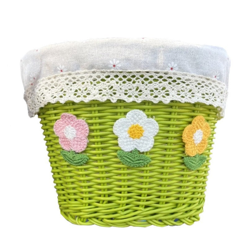 Floral Embroidered Woven Storage Basket Stornfield