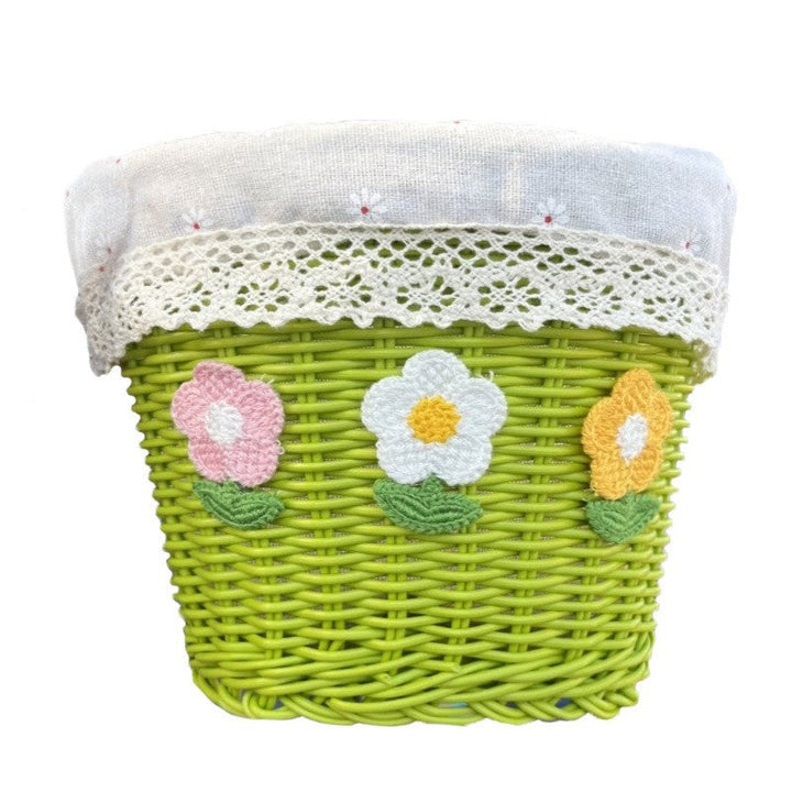 Floral Embroidered Woven Storage Basket Stornfield