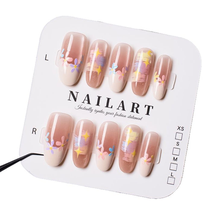 Floral Blossom Artistic Press-On Nail Set Stornfield