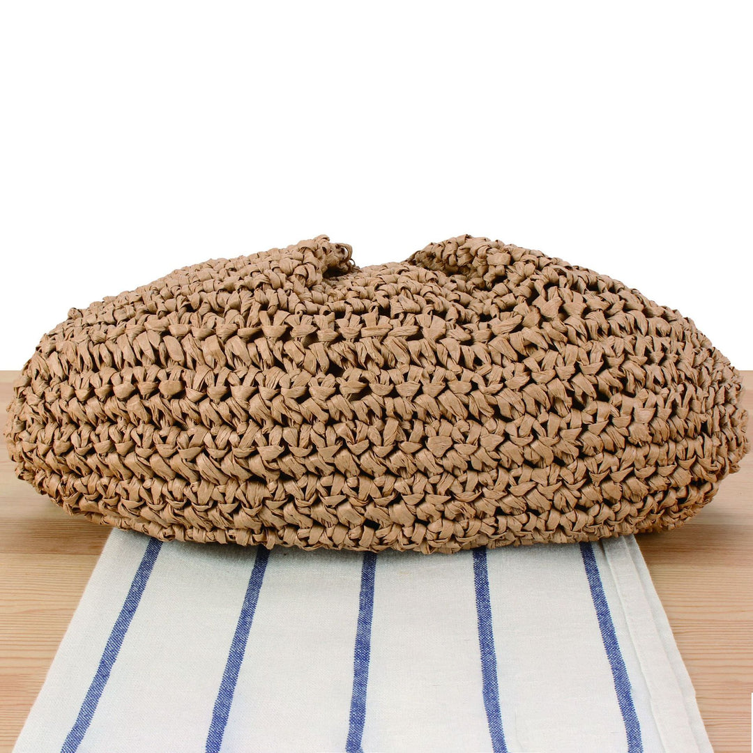 Basket bag with elegant wooden bead embellishments Stornfield