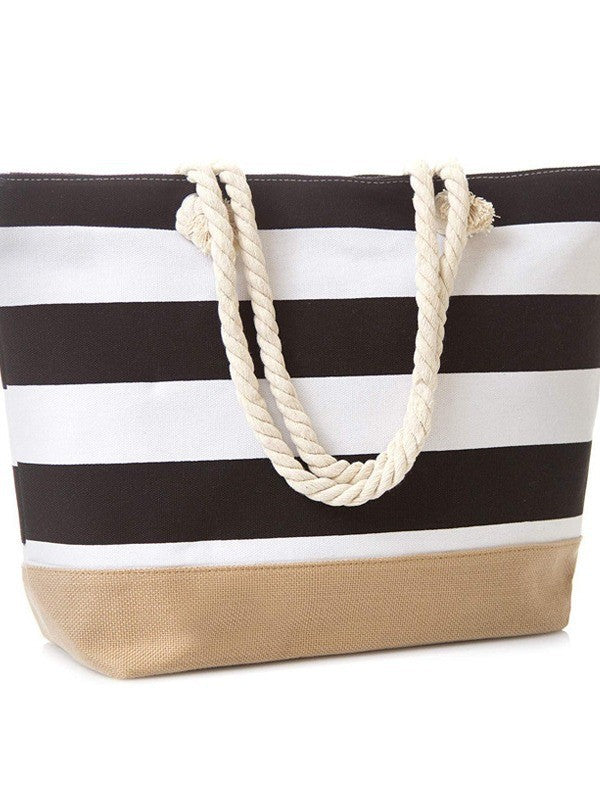 Beach bag with maritime stripes and sturdy rope handles Stornfield