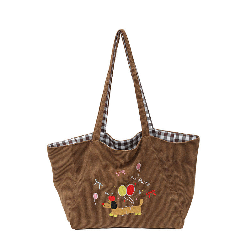 Cotton bag with playful dog motif Stornfield