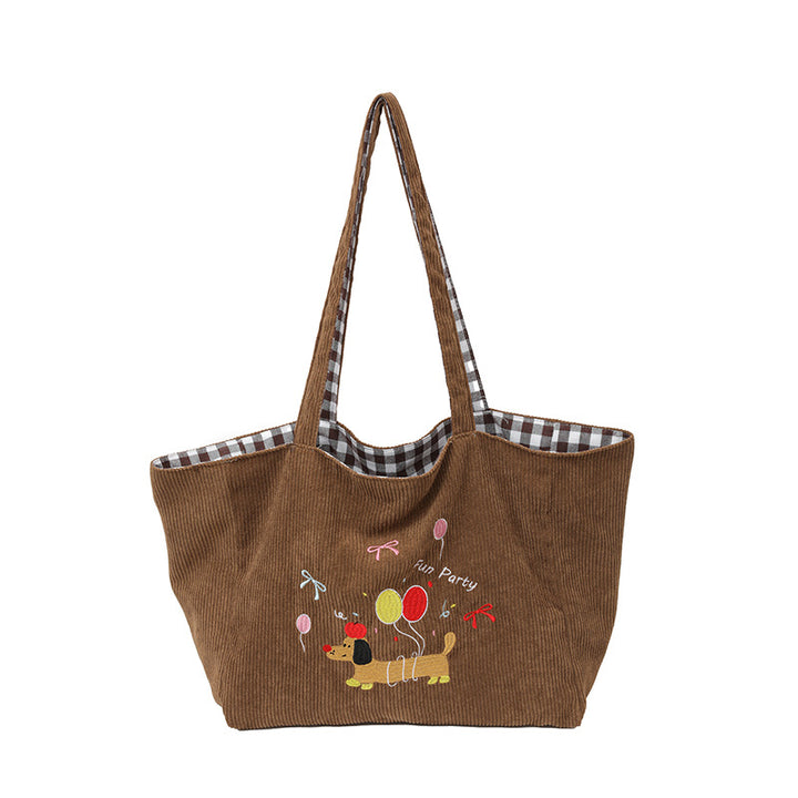 Cotton bag with playful dog motif Stornfield