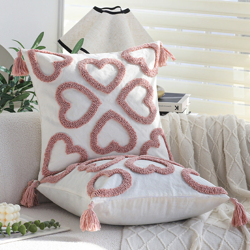 Decorative cushion with heart design