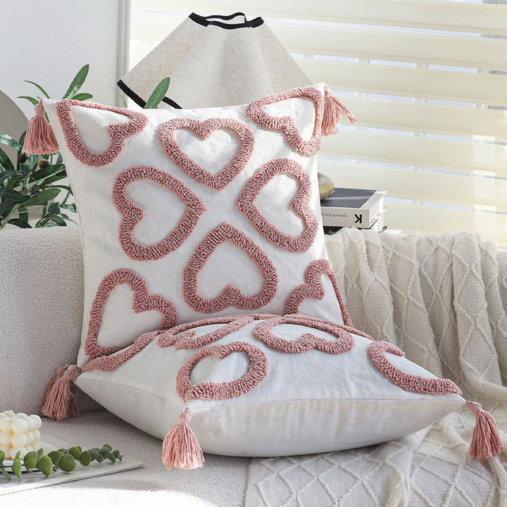 Decorative cushion with heart design