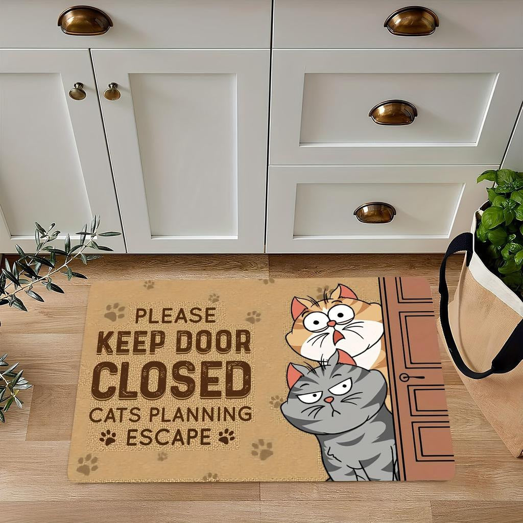 Decorative Cat-Themed Entrance Mat