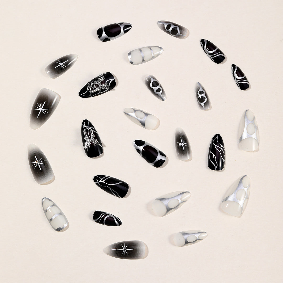 Gothic Themed Stiletto Nail Art Extensions Stornfield