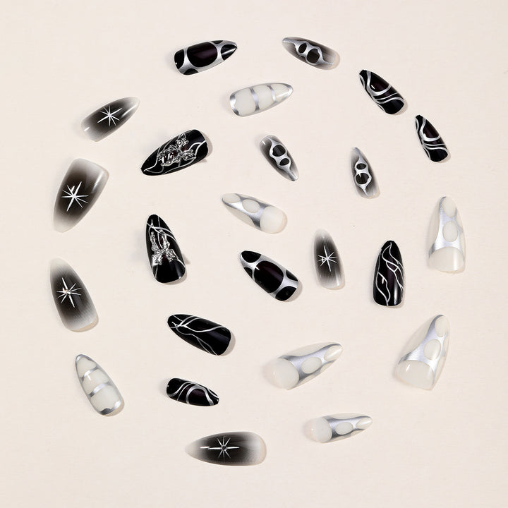 Gothic Themed Stiletto Nail Art Extensions Stornfield