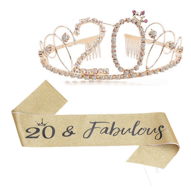Ladies Glittering Tiara with Festive "50 & Fabulous" Design Stornfield