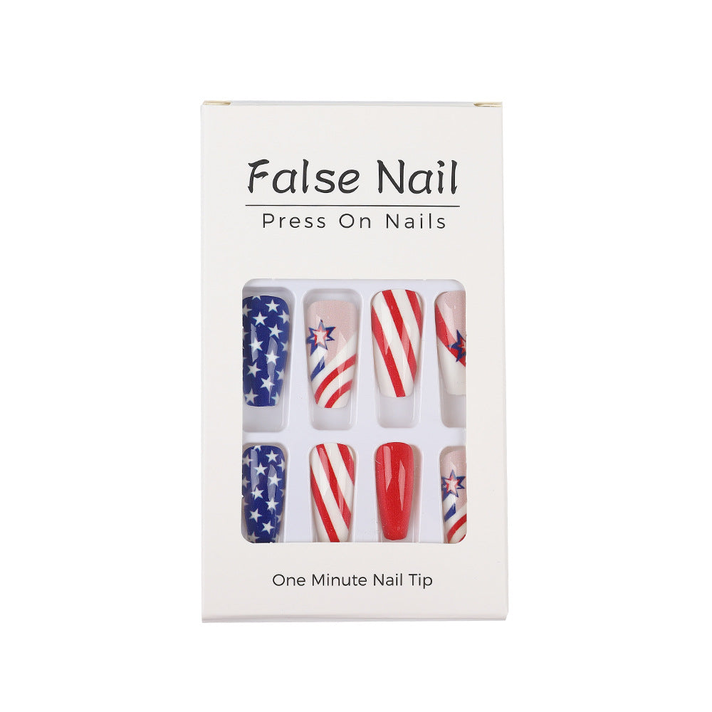Artful nail tips in patriotic design Stornfield