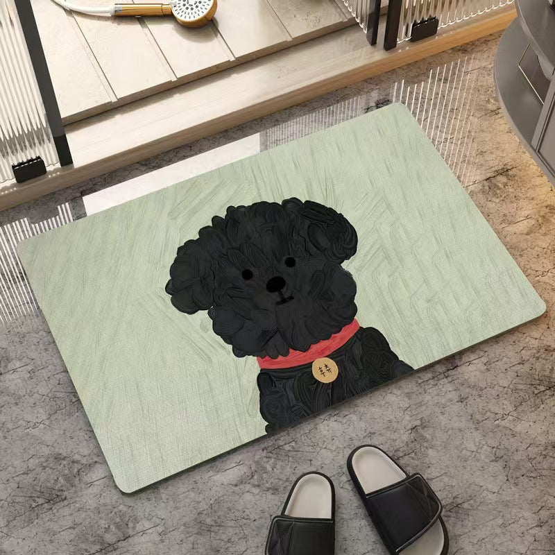 Cartoon Dog-Themed Decorative Mat