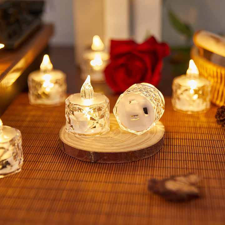 Decorative LED real wax candle in crystal look Stornfield