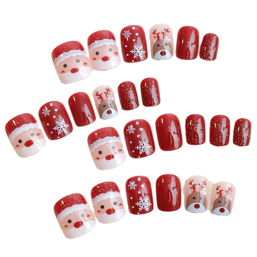 Festive Artificial Nail Set with Christmas Designs Stornfield
