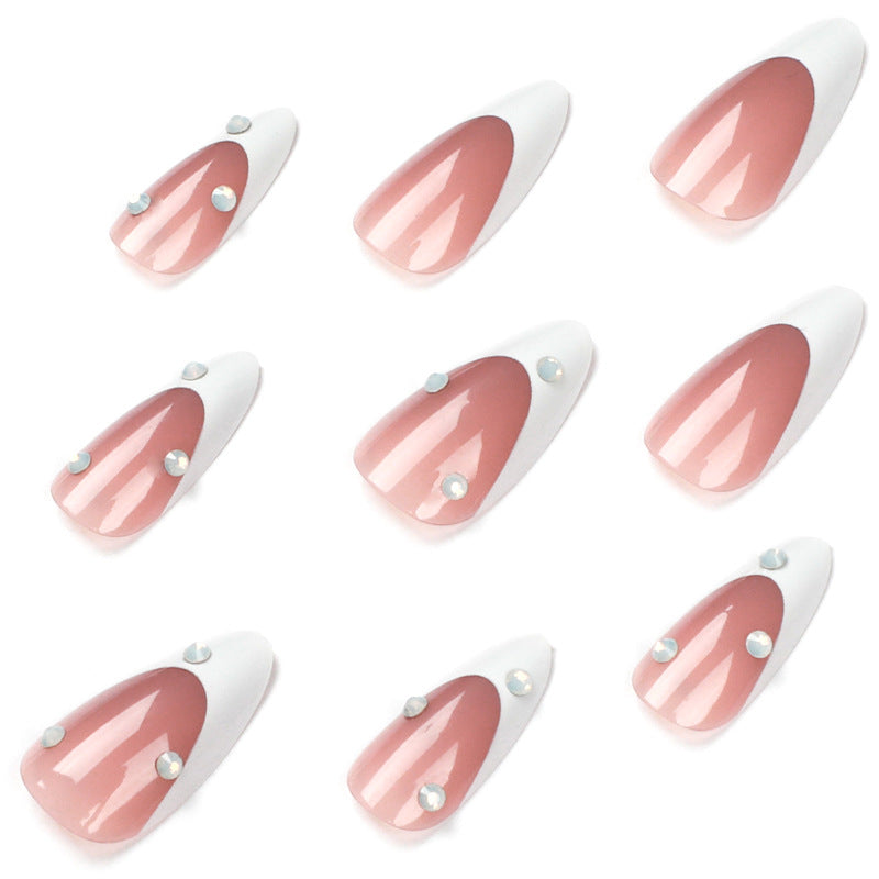 Elegant artificial nails with transparent design and pearlescent effects Stornfield