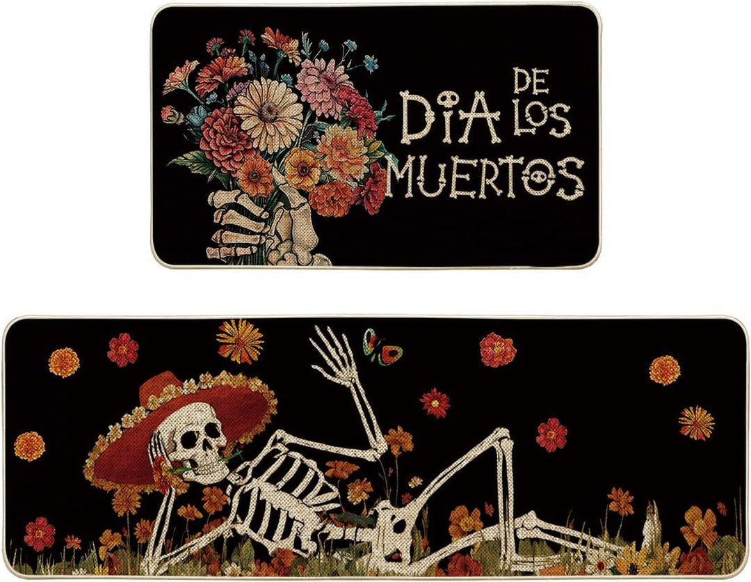 Vibrant Day of the Dead Decorative Rug