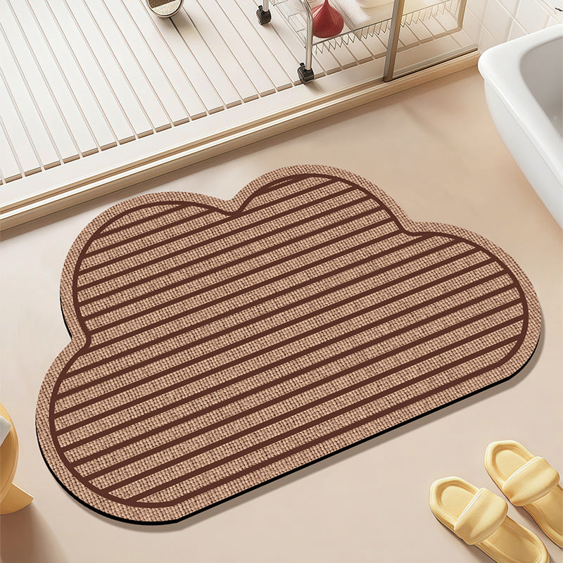 Cloud-Shaped Plush Bath Mat
