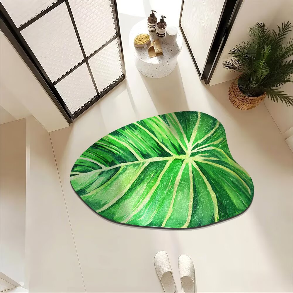 Artistic Leaf-Shaped Area Mat