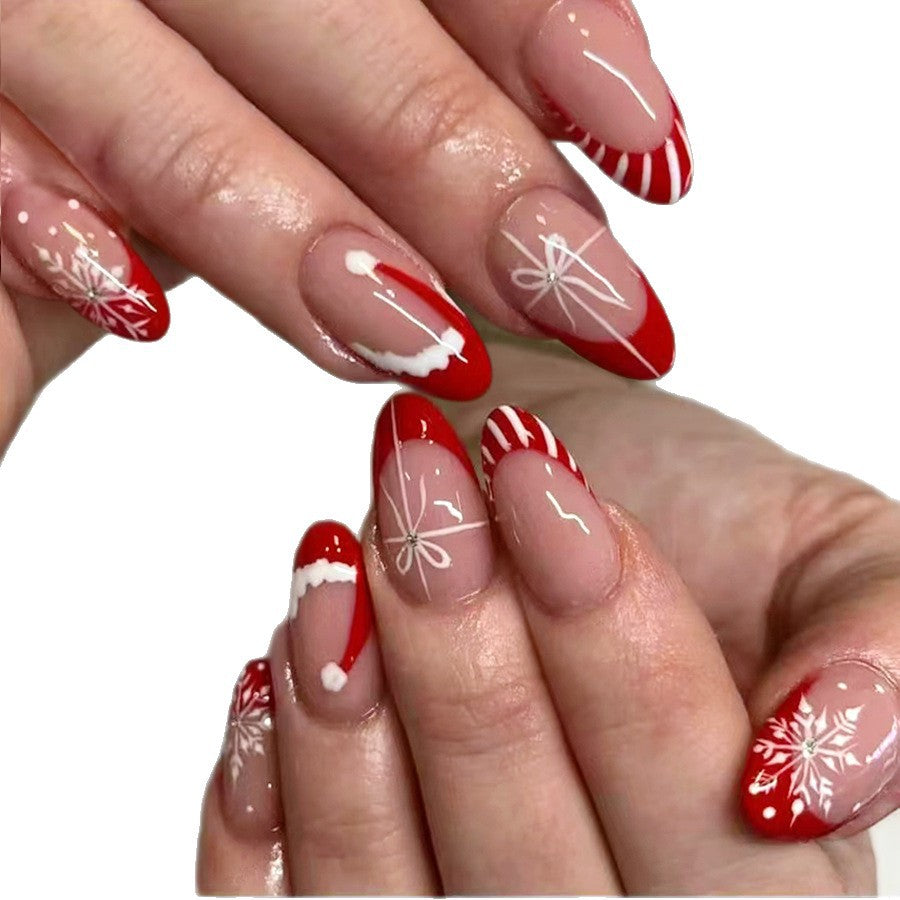 Festive Holiday-Themed Press-On Nail Set Stornfield