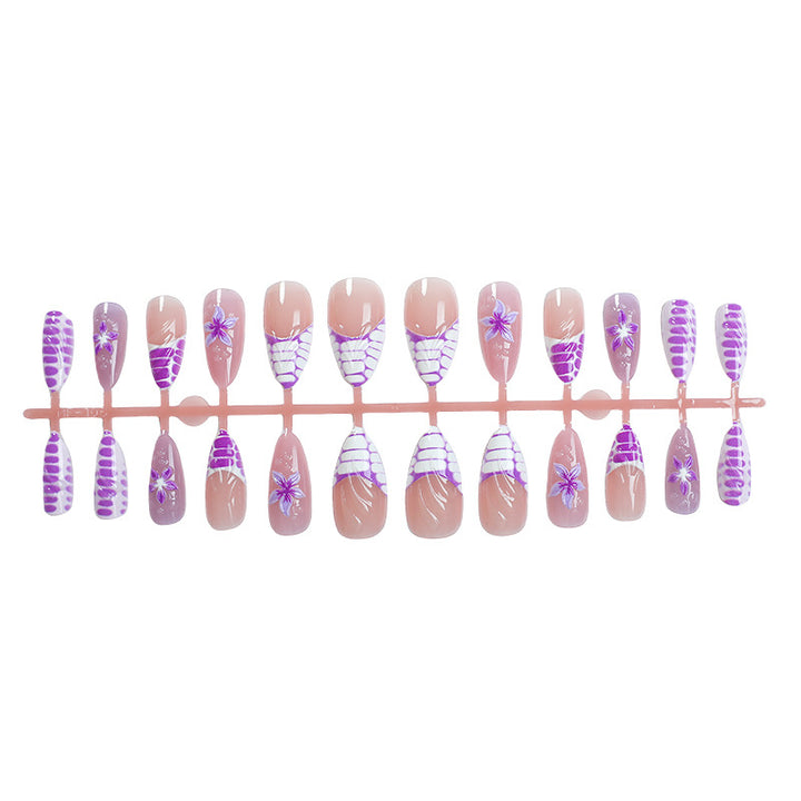 Artistic Floral and Pearl Press-On Nails Stornfield