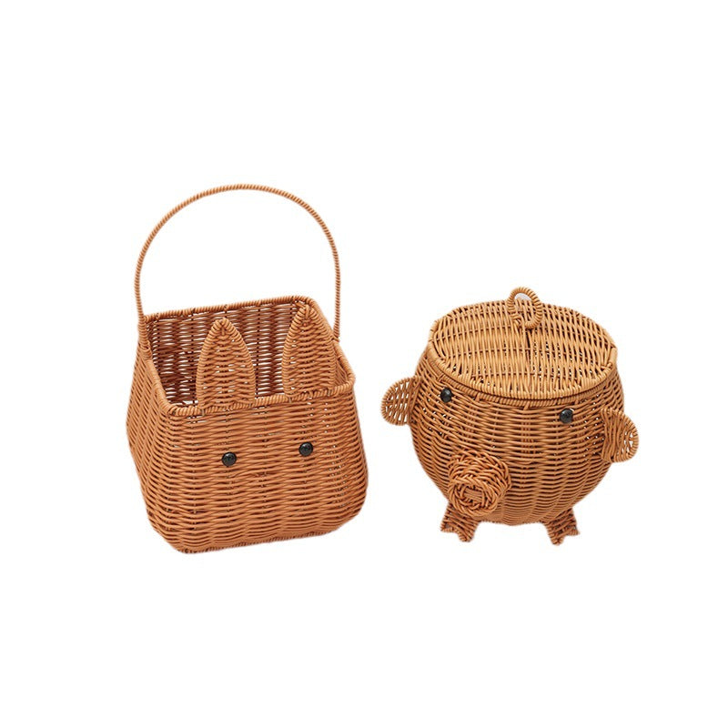 Decorative Animal-Shaped Woven Storage Basket Stornfield