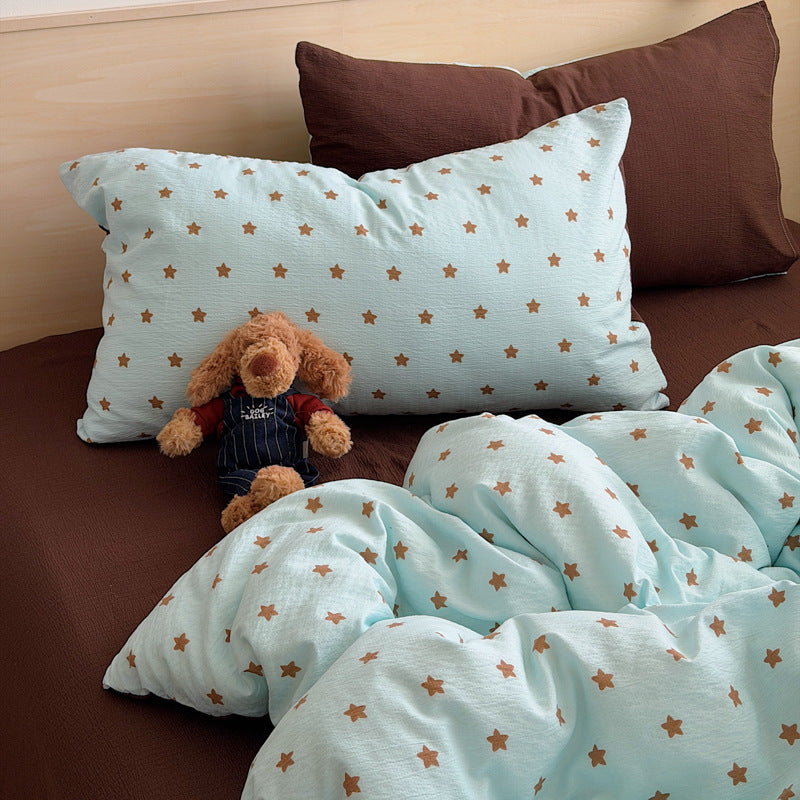 Star Patterned Lightweight Duvet Cover Set
