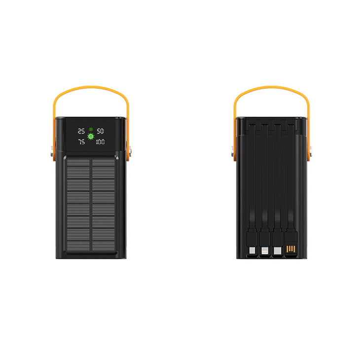 Portable Solar Power Bank with Integrated LED Display and Multifunctional Charging Cable Stornfield