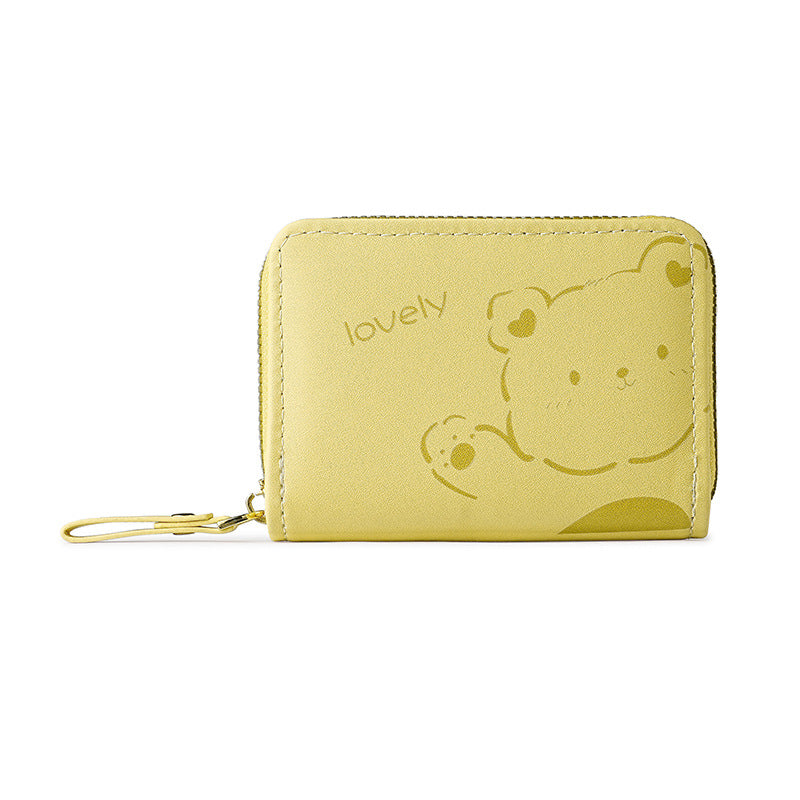 Playful Cartoon Pattern Zippered Wallet
