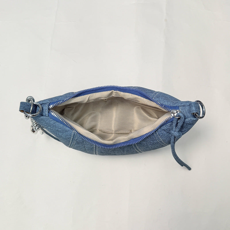 Quilted Denim Crossbody Bag