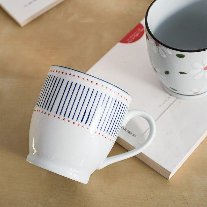 Japanese Nature Themed Ceramic Glazed Hand-Painted Tea Cups | Stornfield