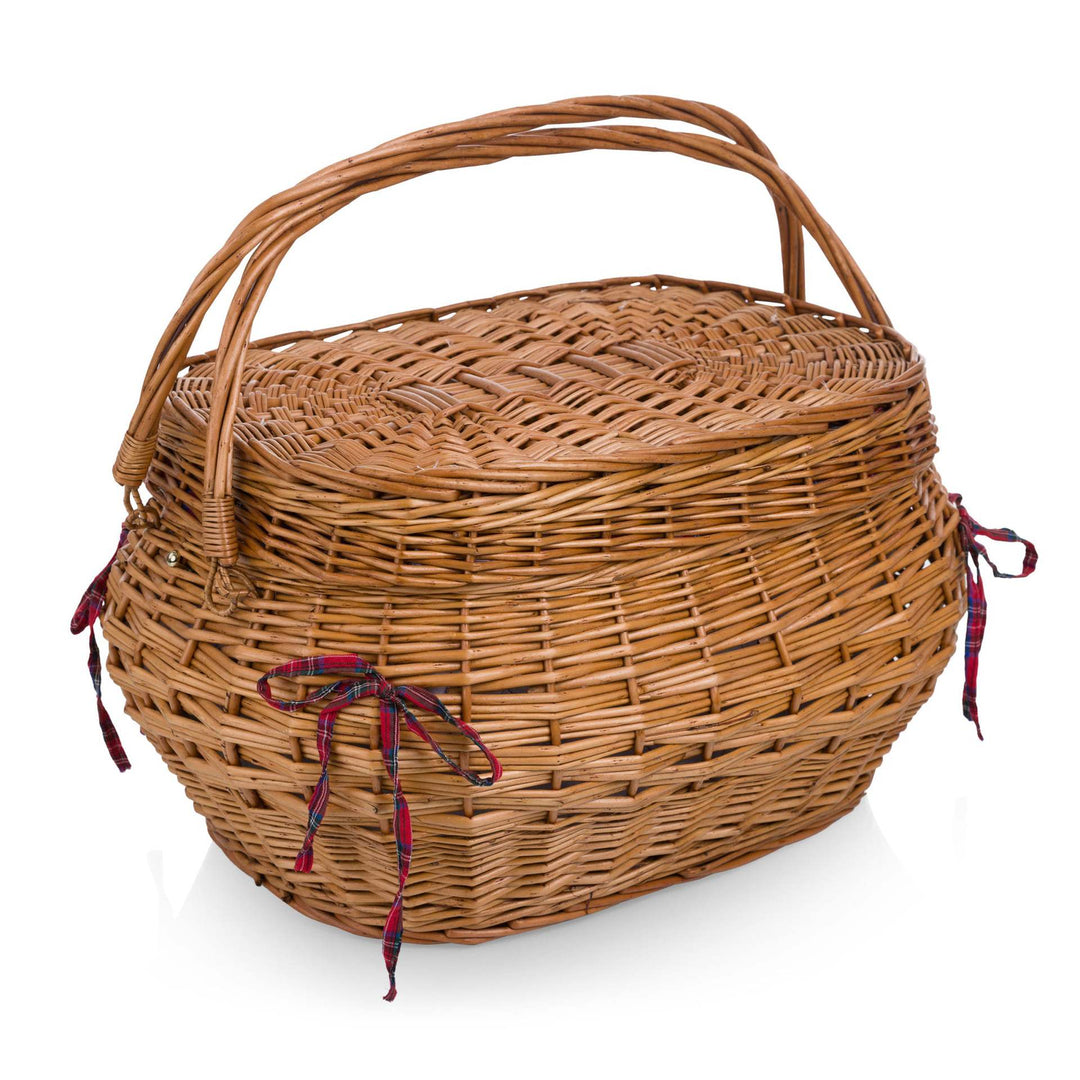 Women's basket with reinforced handle and decorative bows Stornfield