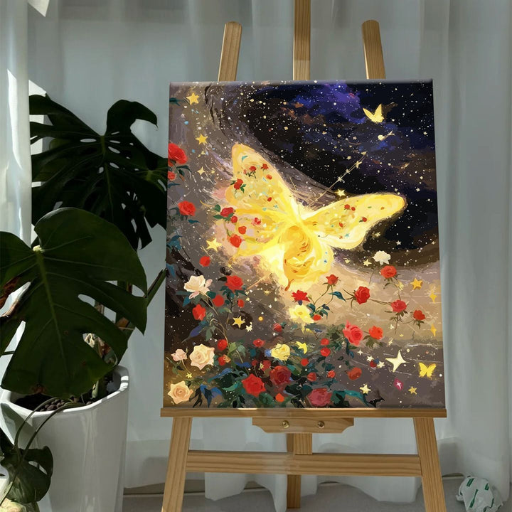 Colorful Butterfly and Floral Canvas Art Print Stornfield